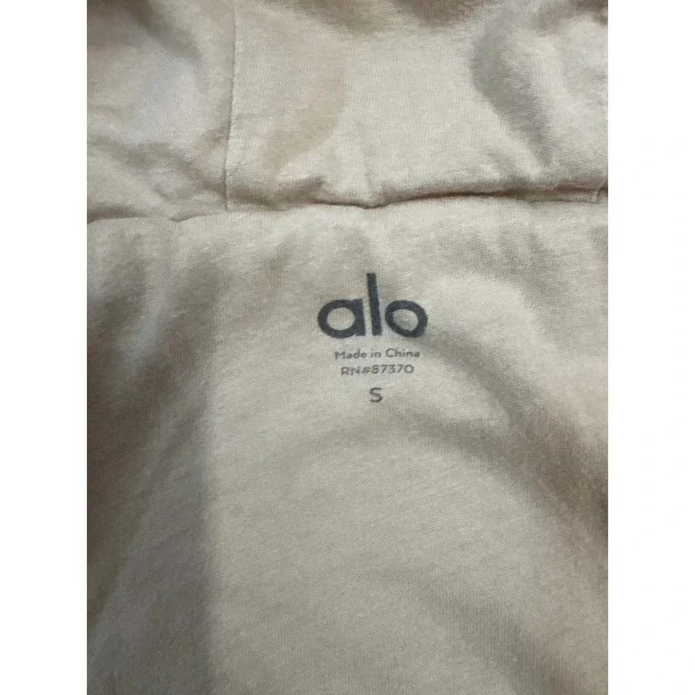 Alo Streetside Half Zip Hoodie in Camel Sherpa Jacket Tan Women Small